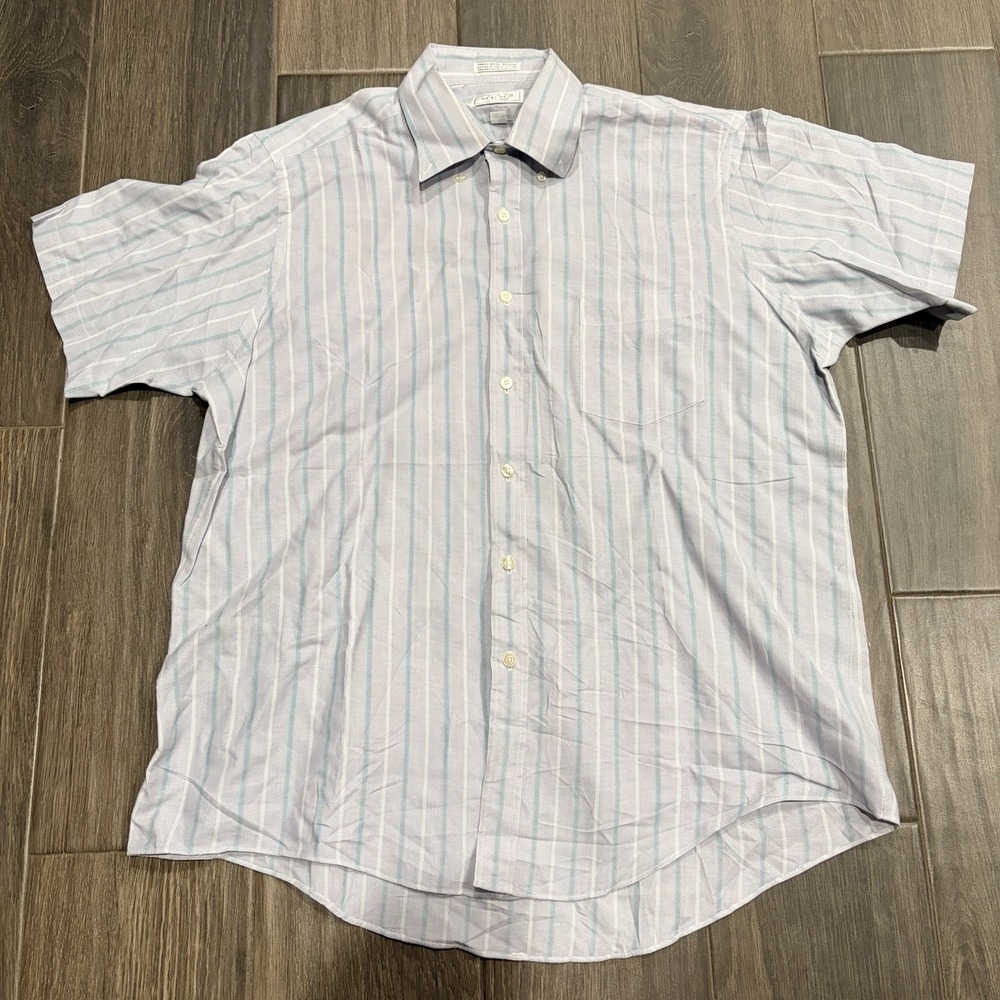 Vintage The Men's Store at Sears Shirt Men L Striped Short Sleeve Button Down